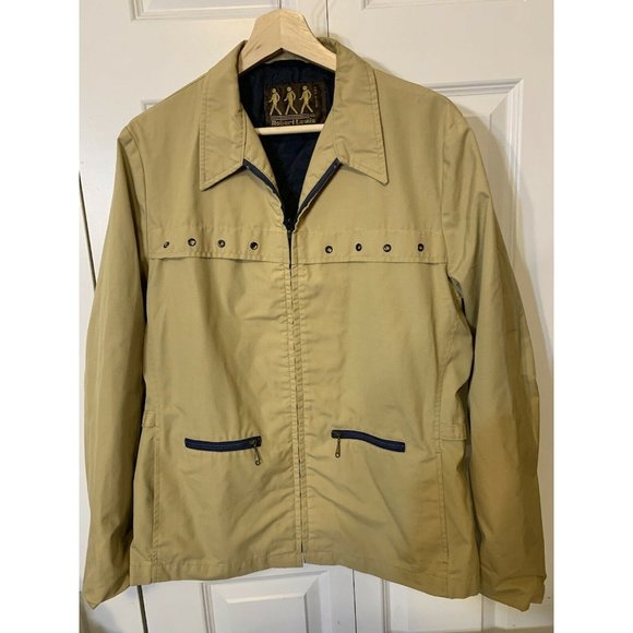 Vtg Robert Lewis Men’s Sz 40 Lined Vented Full Zip Front Jacket w/Pockets Beige - Picture 5 of 8